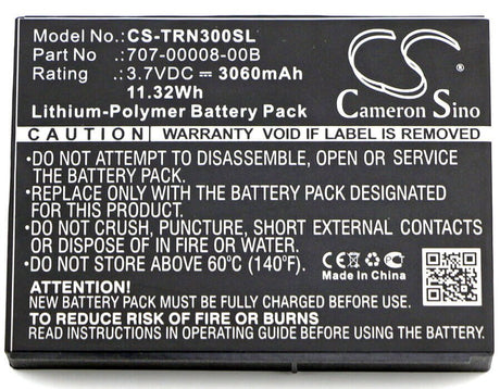 3.7V, Li-Polymer, 3060mAh, Equipment battery fits Trimble, 707-00008-00a, 96410-00, Juno 3, 11.32Wh Equipment, Survey, Test Cameron Sino Technology Limited
