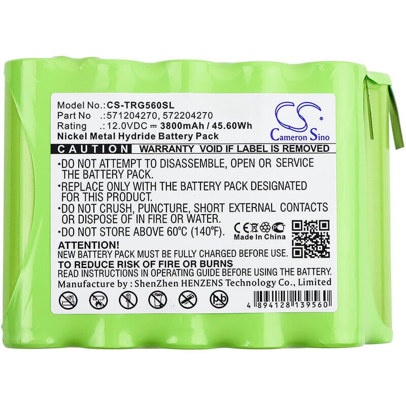 12.0V, Ni-MH, 3800mAh, Equipment battery fits Trimble, 571204270, Focus 10, Geodimeter 5600, 45.6Wh Equipment, Survey, Test Cameron Sino Technology Limited