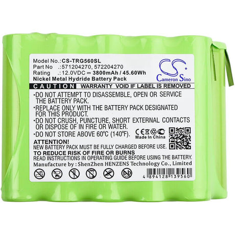 12.0V, Ni-MH, 3800mAh, Equipment battery fits Trimble, 571204270, Focus 10, Geodimeter 5600, 45.6Wh Equipment, Survey, Test Cameron Sino Technology Limited