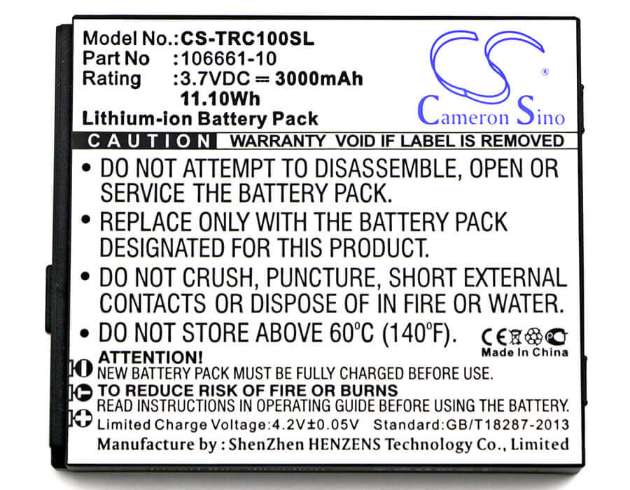 3.7V, Li-ion, 3000mAh, Equipment battery fits Trimble, 106661-10, Mapper 50, Mmsp20, 11.1Wh Equipment, Survey, Test Cameron Sino Technology Limited