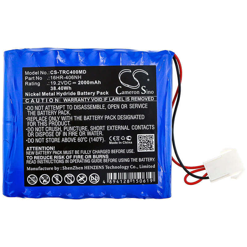 19.2V, Ni-MH, 2000mAh, Medical battery fits Trismed, 16hr-406nh, Cardipia 400, Cardipia 400h, 38.40Wh Medical Cameron Sino Technology Limited (Medical)