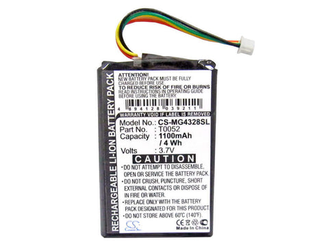 3.7V, Li-ion, 1100mAh, GPS battery fits Typhoon, Cm-2, Myguide 4328, Myguide 4328 Bt, 4.07Wh GPS, Navigator Cameron Sino Technology Limited