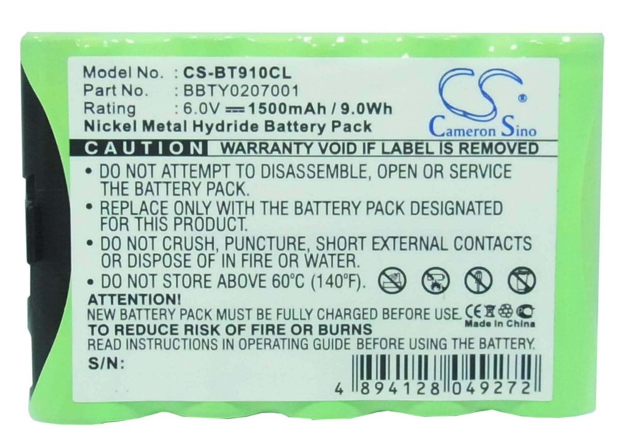 6.0V, Ni-MH, 1500mAh, Cordless Phone battery fits Panasonic, Southwestern Bell, At&t, Ge, Uniden, Bbty0207001, 24896, 84020, 9Wh Cordless Phone Cameron Sino Technology Limited (Cordless Phone)