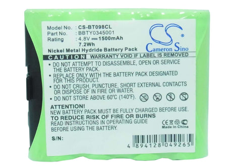 4.8V, Ni-MH, 1500mAh, Cordless Phone battery fits Alcatel, Sony, Uniden, Aeg, Bbty0345001, Liberty C, Liberty Ca, 7.2Wh Cordless Phone Cameron Sino Technology Limited (Cordless Phone)