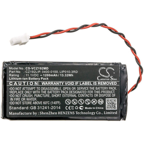 11.1V, Li-ion, 1200mAh, Medical battery fits Verathon, 0400-0100, 0400-0100, 0800-0404, 13.32Wh Medical Cameron Sino Technology Limited (Medical)