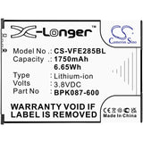 3.8V, Li-ion, 1750mAh, Payment Terminal battery fits Verifone, Bpk087-600, E285, Ipay E285, 6.65Wh Payment Terminal Cameron Sino Technology Limited