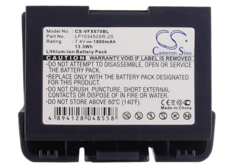 7.4V, Li-ion, 1800mAh, Payment Terminal battery fits Verifone, 24016-01-r, Vx520, Vx670, 13.32Wh Payment Terminal Cameron Sino Technology Limited