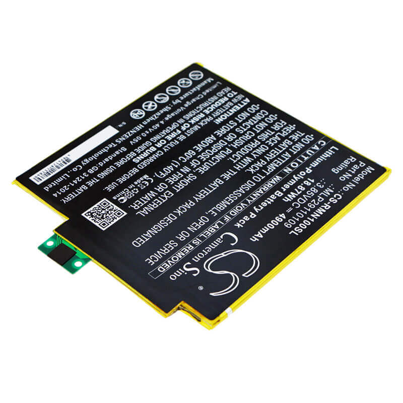 3.85V, Li-Polymer, 4900mAh, Tablet battery fits Verizon, Mlp29110109, Ellipsis 8 Hd, Qtasun1, 18.87Wh Tablet Cameron Sino Technology Limited