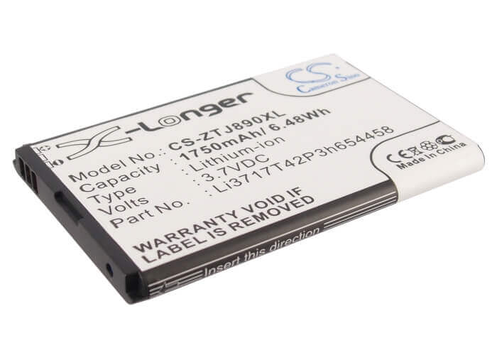 3.7V, Li-ion, 1750mAh, Hotspot battery fits Verizon, Zte, Li3717t42p3h654458, Hotspot 890l, Jetpack 4g Lte, 6.48Wh Hotspot Cameron Sino Technology Limited
