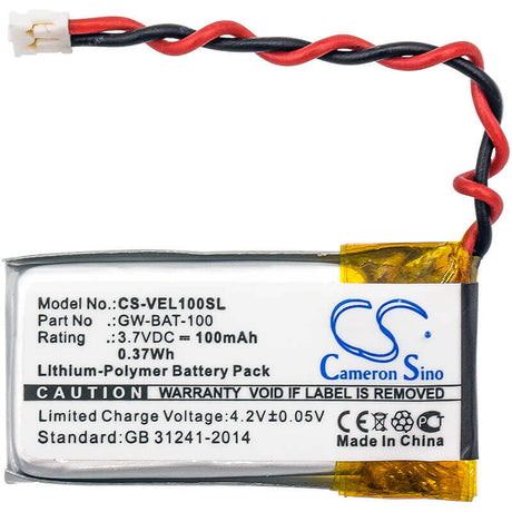 3.7V, Li-Polymer, 100mAh, Equipment battery fits Vernier, Gw-bat-100, Electrode Amplifier, Go Wireless, 0.37Wh Equipment, Survey, Test Cameron Sino Technology Limited (Suspended)