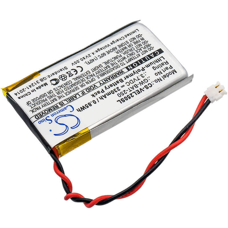 3.7V, Li-Polymer, 230mAh, Equipment battery fits Vernier, Gw-bat-250, Go Wireless Link, 0.85Wh Equipment, Survey, Test Cameron Sino Technology Limited