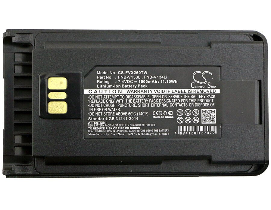 7.4V, Li-ion, 1500mAh, Two-Way Radio battery fits Motorola, Vertex, Yaesu, Aaj67x001, Evx-531, Evx-534, 11.1Wh Two-Way Radio Cameron Sino Technology Limited
