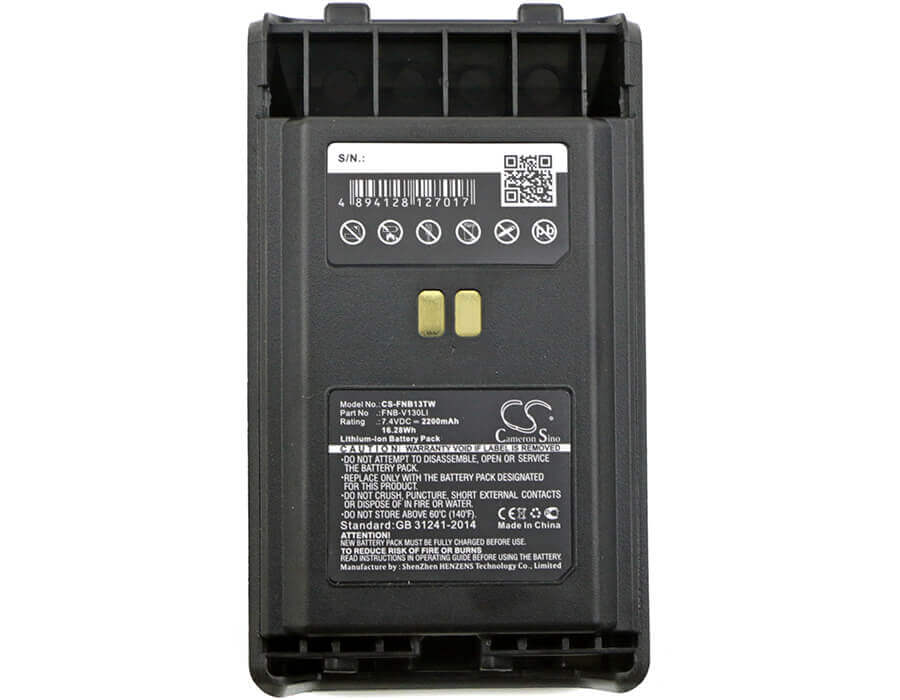 7.4V, Li-ion, 2200mAh, Two-Way Radio battery fits Yaesu, Vertex, Fnb-v130li, Vx-351, Vx-354, 16.28Wh Two-Way Radio Cameron Sino Technology Limited