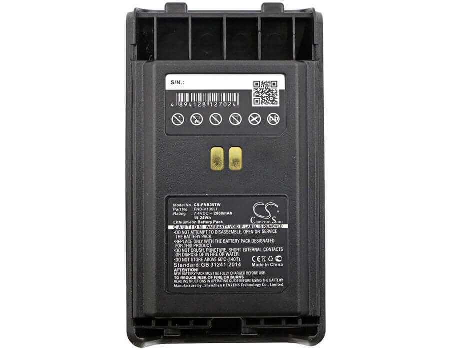 7.4V, Li-ion, 2600mAh, Two-Way Radio battery fits Yaesu, Vertex, Fnb-v130li, Vx-351, Vx-354, 19.24Wh Two-Way Radio Cameron Sino Technology Limited