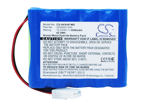 12.0V, Ni-MH, 3500mAh, Medical battery fits Bird, Carefusion, Viasys Healthcare, 16048, Vela 6 Hour, 42.00Wh Medical Cameron Sino Technology Limited (Medical)