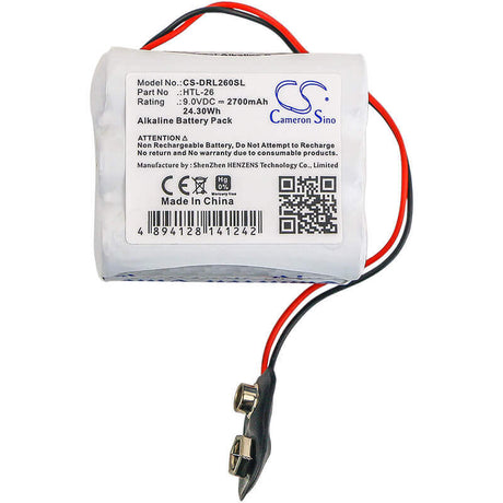 9.0V, Alkaline, 2700mAh, Door Lock battery fits Vingcard, Dl-26, 12, 1200, 24.3Wh Door Lock Cameron Sino Technology Limited