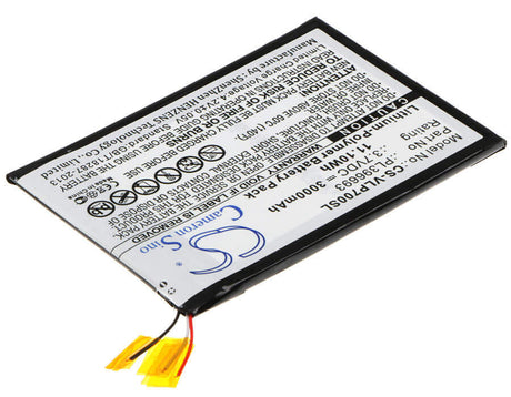 3.7V, Li-Polymer, 3000mAh, Tablet battery fits Visual Land, Pl396693, Me-7g-8gb, Prestige 7g 7", 11.10Wh Tablet Cameron Sino Technology Limited
