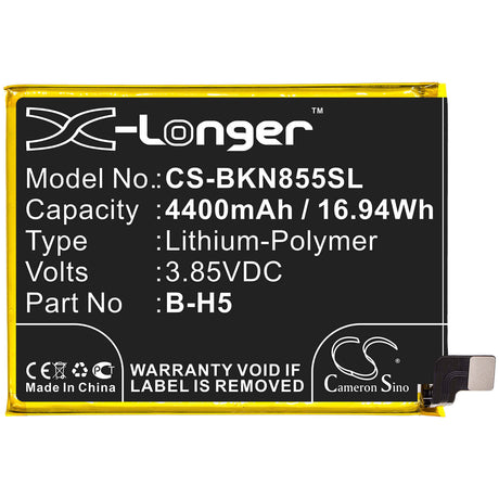 3.85V, Li-Polymer, 4400mAh, SmartPhone battery fits Vivo, B-h5, Iqoo Neo 855s Racing, V1936l, 16.94Wh Mobile, SmartPhone Cameron Sino Technology Limited (Smartphone)