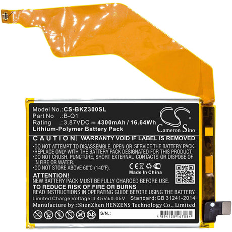 3.87V, Li-Polymer, 4300mAh, SmartPhone battery fits Vivo, B-q1, Iqoo Z3, V2073a, 16.64Wh Mobile, SmartPhone Cameron Sino Technology Limited (Smartphone)