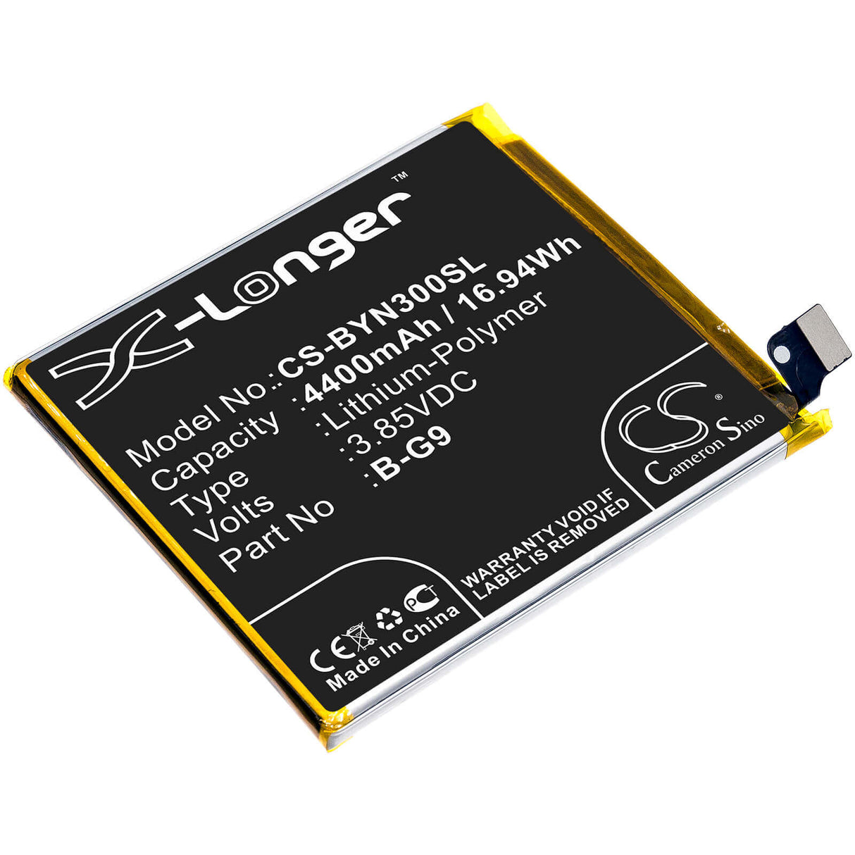 3.85V, Li-Polymer, 4400mAh, SmartPhone battery fits Vivo, B-g9, Nex 3, Nex 3 5g, 16.94Wh Mobile, SmartPhone Cameron Sino Technology Limited (Smartphone)
