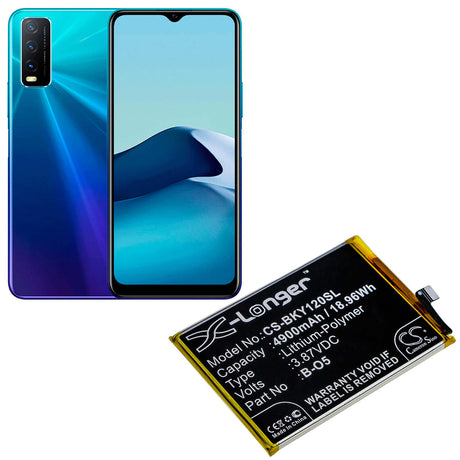 3.87V, Li-Polymer, 4900mAh, SmartPhone battery fits Vivo, B-o5, Pd1901, Y12, 18.96Wh Mobile, SmartPhone Cameron Sino Technology Limited (Smartphone)