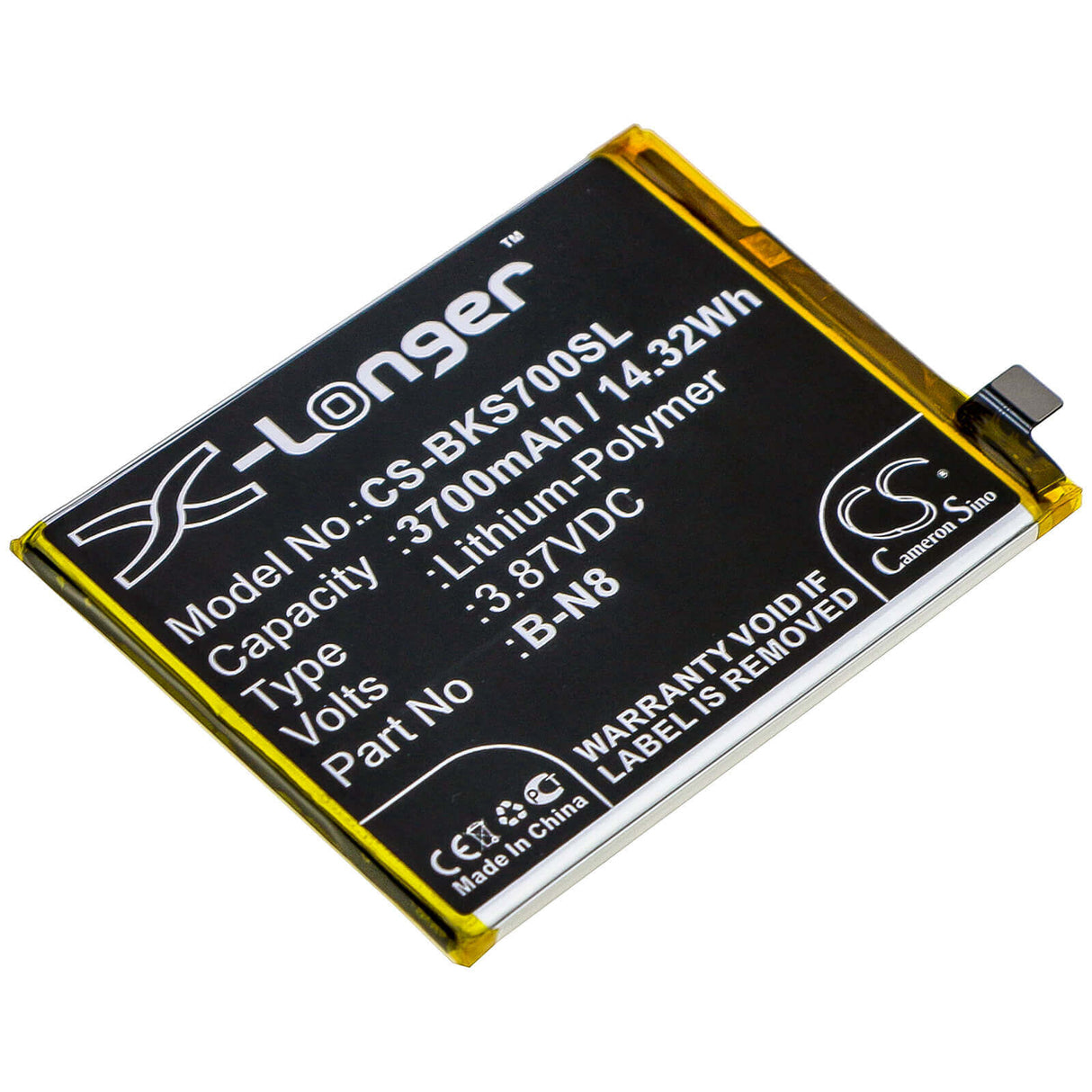 3.87V, Li-Polymer, 3700mAh, SmartPhone battery fits Vivo, B-n8, S7 5g, V20 Pro 5g, 14.32Wh Mobile, SmartPhone Cameron Sino Technology Limited (Smartphone)