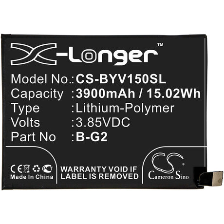 3.85V, Li-Polymer, 3900mAh, SmartPhone battery fits Vivo, B-g2, V15, V1831, 15.02Wh Mobile, SmartPhone Cameron Sino Technology Limited (Smartphone)