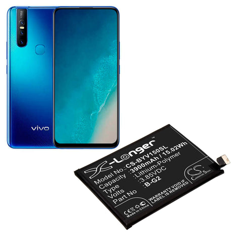 3.85V, Li-Polymer, 3900mAh, SmartPhone battery fits Vivo, B-g2, V15, V1831, 15.02Wh Mobile, SmartPhone Cameron Sino Technology Limited (Smartphone)