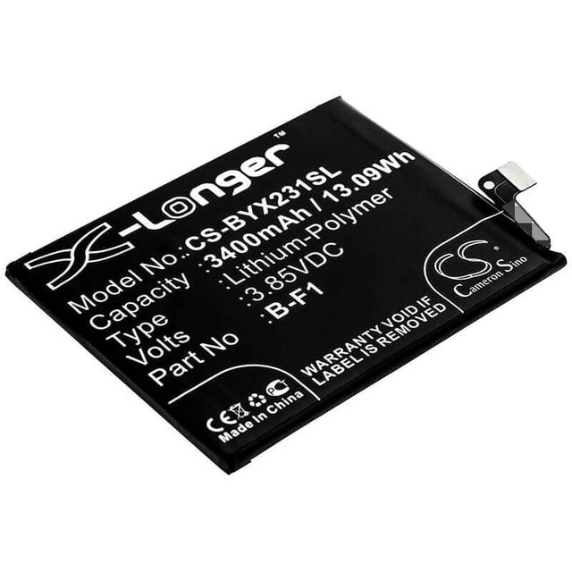 3.85V, Li-Polymer, 3400mAh, SmartPhone battery fits Vivo, B-f1, V1816, V1816a, 13.09Wh Mobile, SmartPhone Cameron Sino Technology Limited (Smartphone)