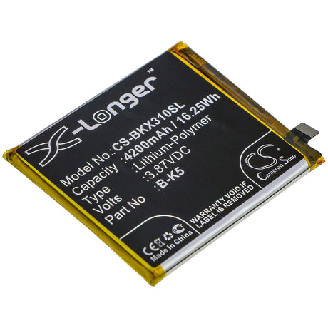 3.87V, Li-Polymer, 4200mAh, SmartPhone battery fits Vivo, B-k5, V1938, V1938c, 16.25Wh Mobile, SmartPhone Cameron Sino Technology Limited (Smartphone)