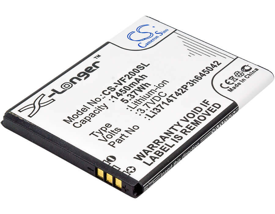 3.7V, Li-ion, 1450mAh, SmartPhone battery fits Vodafone, Li3714t42p3h645042, Smart First 7, Vfd 200, 5.37Wh Mobile, SmartPhone Cameron Sino Technology Limited (Smartphone)