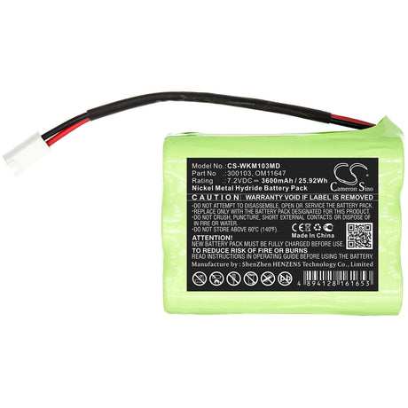 7.2V, Ni-MH, 3600mAh, Medical battery fits Walkmed, 300103, Infusion Pump, Infusion Triton, 25.92Wh Medical Cameron Sino Technology Limited (Medical)