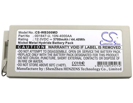 12.0V, Ni-MH, 3700mAh, Medical battery fits Welch-allyn, 001647-u, Mrl Defibrillator Pic30, Mrl Defibrillator Pic40, 44.40Wh Medical Cameron Sino Technology Limited (Medical)