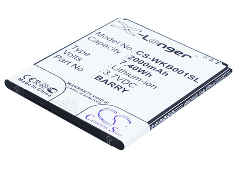 3.7V, Li-ion, 2000mAh, SmartPhone battery fits Wiko, Barry, Barry, Barry Dual Sim, 7.4Wh Mobile, SmartPhone Cameron Sino Technology Limited (Smartphone)