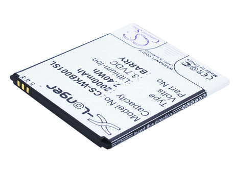 3.7V, Li-ion, 2000mAh, SmartPhone battery fits Wiko, Barry, Barry, Barry Dual Sim, 7.4Wh Mobile, SmartPhone Cameron Sino Technology Limited (Smartphone)