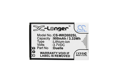 3.7V, Li-ion, 900mAh, SmartPhone battery fits Wiko, Duelle, Duelle, 3.33Wh Mobile, SmartPhone Cameron Sino Technology Limited (Smartphone)