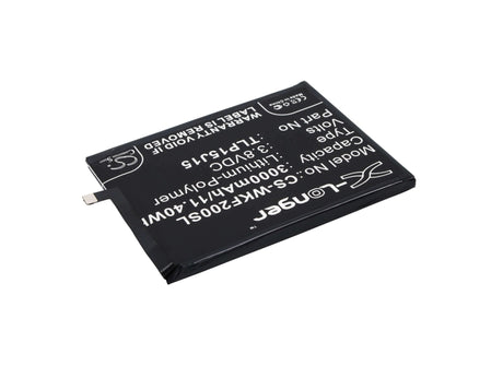 3.8V, Li-Polymer, 3000mAh, SmartPhone battery fits Wiko, Tlp15j15, Fever, Fever 4g, 11.4Wh Mobile, SmartPhone Cameron Sino Technology Limited (Smartphone)