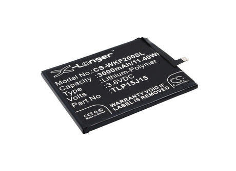 3.8V, Li-Polymer, 3000mAh, SmartPhone battery fits Wiko, Tlp15j15, Fever, Fever 4g, 11.4Wh Mobile, SmartPhone Cameron Sino Technology Limited (Smartphone)