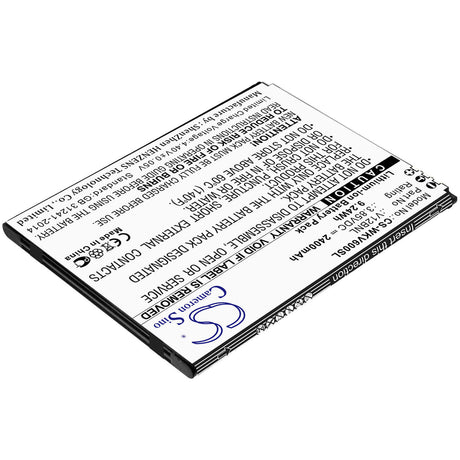 3.85V, Li-ion, 2400mAh, SmartPhone battery fits Wiko, V12bnl, Harry 2, Tommy 3 Plus, 9.24Wh Mobile, SmartPhone Cameron Sino Technology Limited (Smartphone)