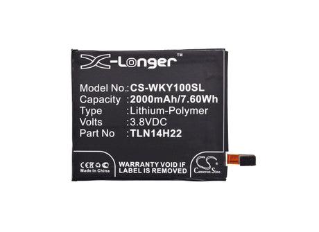 3.8V, Li-Polymer, 2000mAh, SmartPhone battery fits Wiko, Tle14e20, Highway Pure, Highway Signs, 7.6Wh Mobile, SmartPhone Cameron Sino Technology Limited (Smartphone)