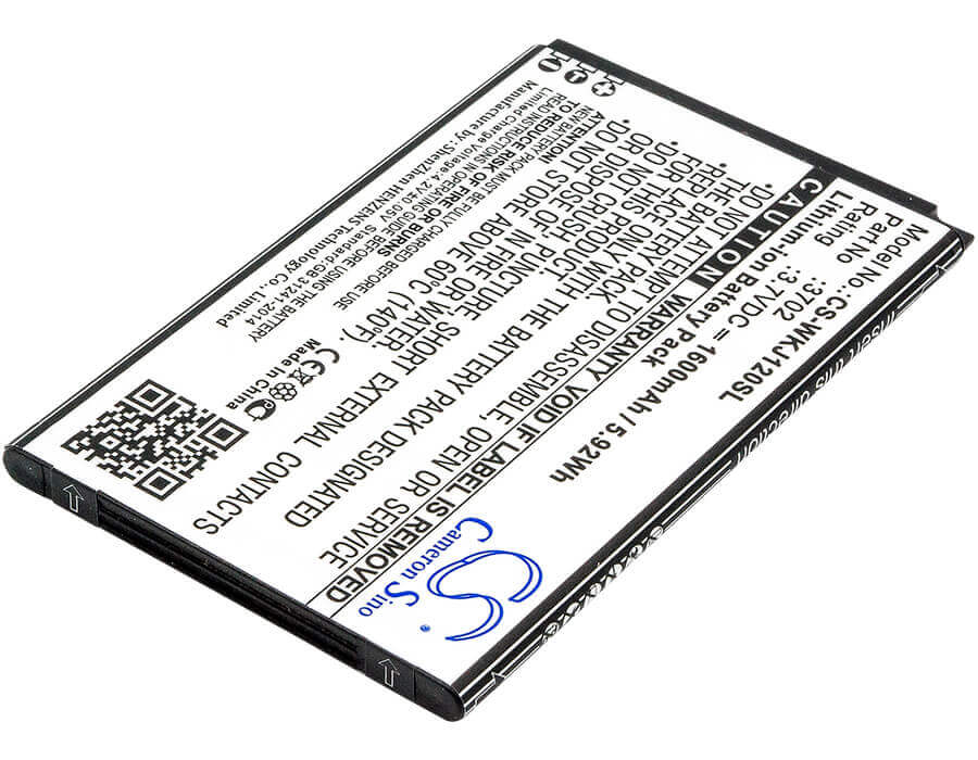 3.7V, Li-ion, 1600mAh, SmartPhone battery fits Wiko, 3702, Jerry, Lenny 1, 5.92Wh Mobile, SmartPhone Cameron Sino Technology Limited (Smartphone)