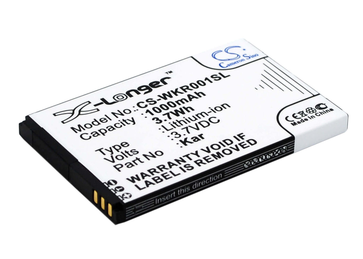 3.7V, Li-ion, 1000mAh, SmartPhone battery fits Wiko, Fiji, Fiji, Kar, 3.7Wh Mobile, SmartPhone Cameron Sino Technology Limited (Smartphone)