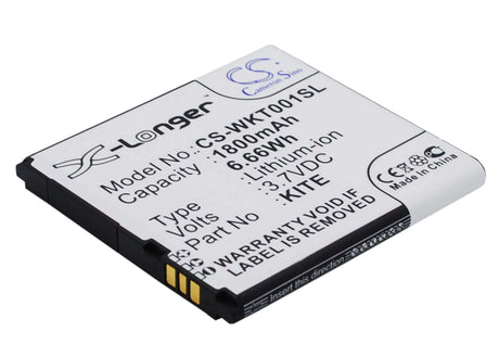 3.7V, Li-ion, 1800mAh, SmartPhone battery fits Wiko, Kite, Kite, 6.66Wh Mobile, SmartPhone Cameron Sino Technology Limited (Suspended)