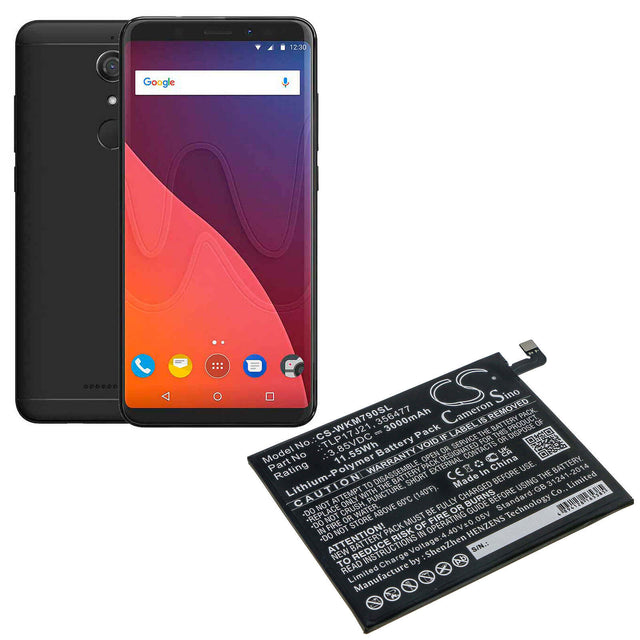 3.85V, Li-Polymer, 3000mAh, SmartPhone battery fits Wiko, 356477, M1790, View Xl, 11.55Wh Mobile, SmartPhone Cameron Sino Technology Limited (Smartphone)