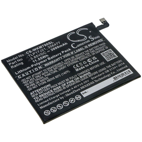 3.85V, Li-Polymer, 3000mAh, SmartPhone battery fits Wiko, 356477, M1790, View Xl, 11.55Wh Mobile, SmartPhone Cameron Sino Technology Limited (Smartphone)