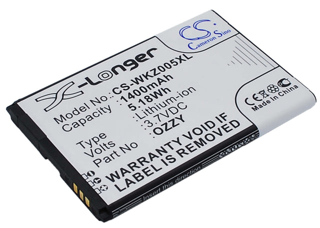 3.7V, Li-ion, 1400mAh, SmartPhone battery fits Wiko, Ozzy, Ozzy, Ozzy Double Sim, 5.18Wh Mobile, SmartPhone Cameron Sino Technology Limited (Smartphone)