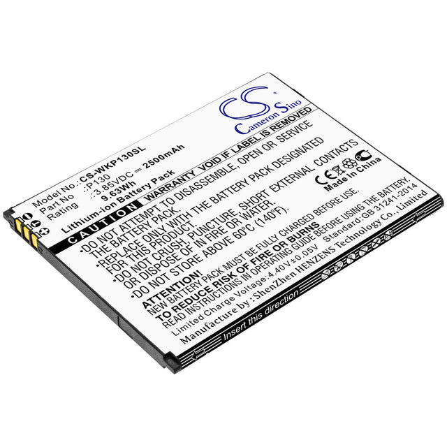 3.85V, Li-ion, 2500mAh, SmartPhone battery fits Wiko, P130, P130, View Go, 9.63Wh Mobile, SmartPhone Cameron Sino Technology Limited (Smartphone)