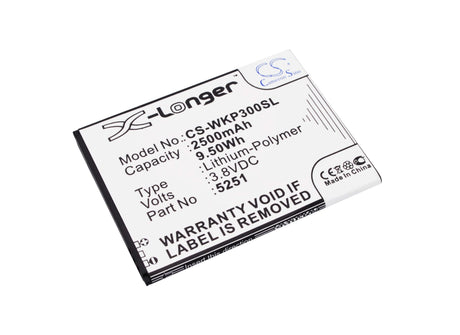 3.8V, Li-Polymer, 2500mAh, SmartPhone battery fits Wiko, 5251, Pulp 3g, Pulp 4g, 9.5Wh Mobile, SmartPhone Cameron Sino Technology Limited (Smartphone)