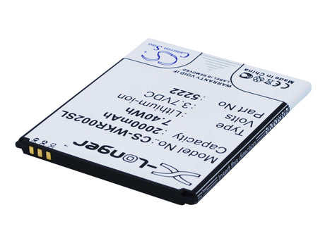 3.7V, Li-ion, 2000mAh, SmartPhone battery fits Wiko, 5222, 9669, Freddy, 7.4Wh Mobile, SmartPhone Cameron Sino Technology Limited (Smartphone)