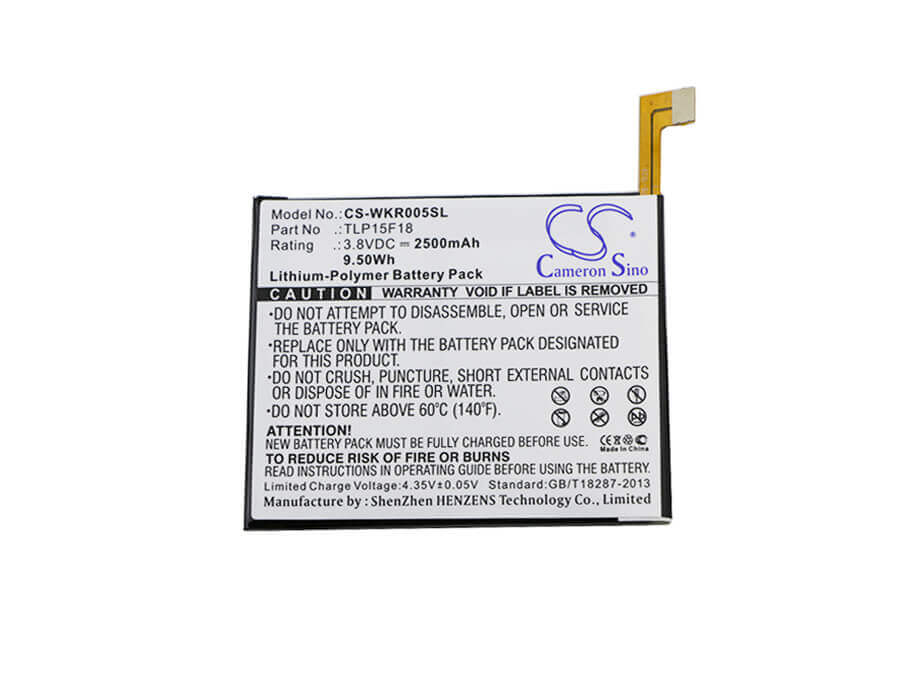 3.8V, Li-Polymer, 2500mAh, SmartPhone battery fits Wiko, Tlp15f18, Rainbow Up, Rainbow Up 4g Dual Sim Lte, 9.5Wh Mobile, SmartPhone Cameron Sino Technology Limited (Smartphone)